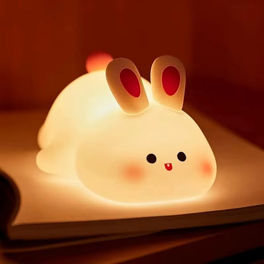Lampka nocna LED królik silikonowy, dotykowa