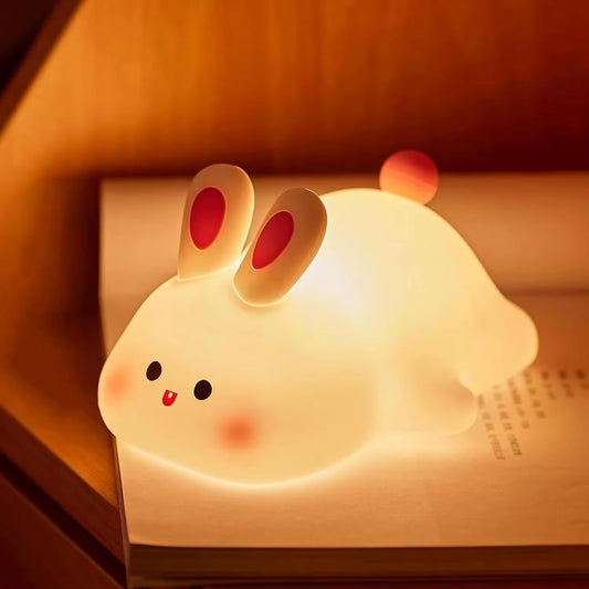 Lampka nocna LED królik silikonowy, dotykowa